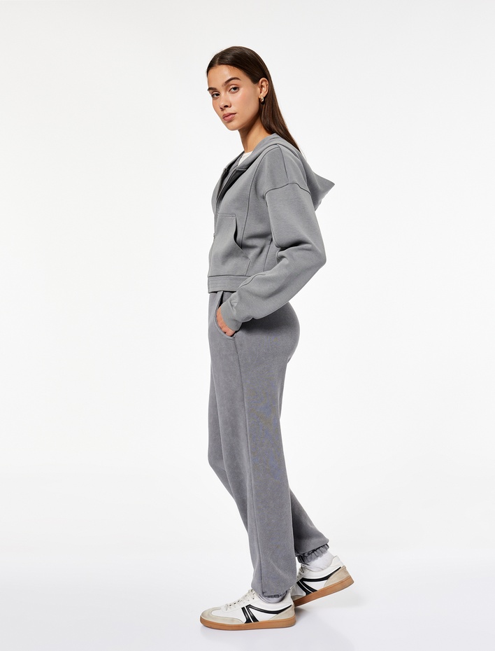  Şardonlu Cepli Beli Lastikli Yıkamalı Jogger Eşofman Altı
