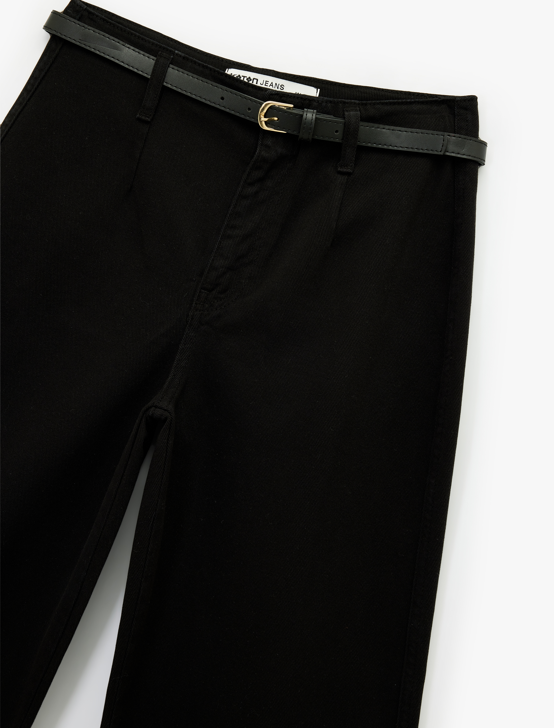   Pamuklu Cep Detaylı Düğmeli Kısa Geniş Paça Pantolon