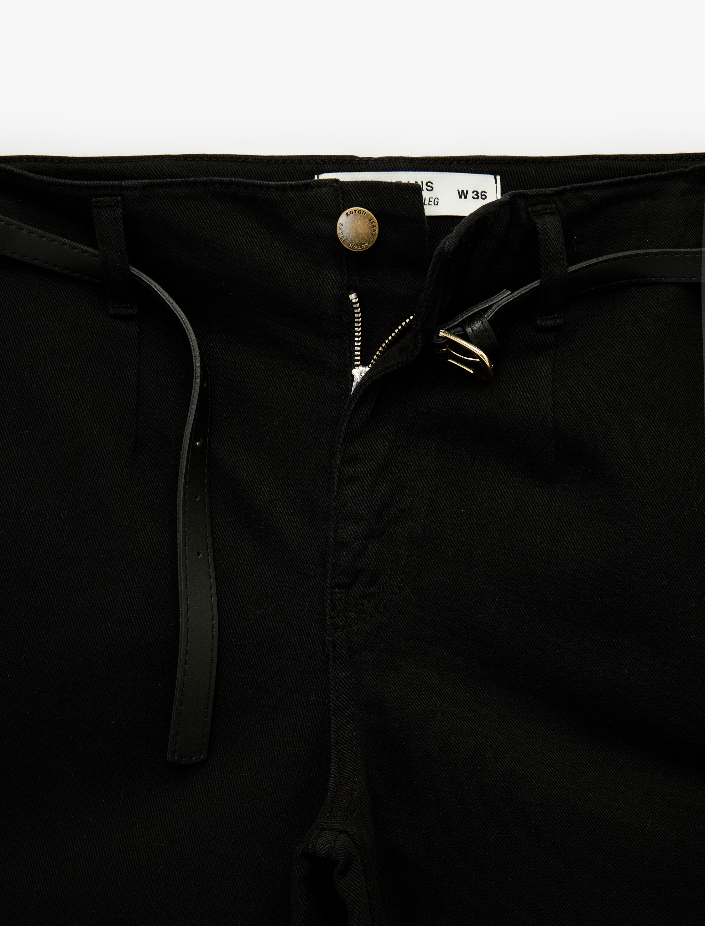   Pamuklu Cep Detaylı Düğmeli Kısa Geniş Paça Pantolon