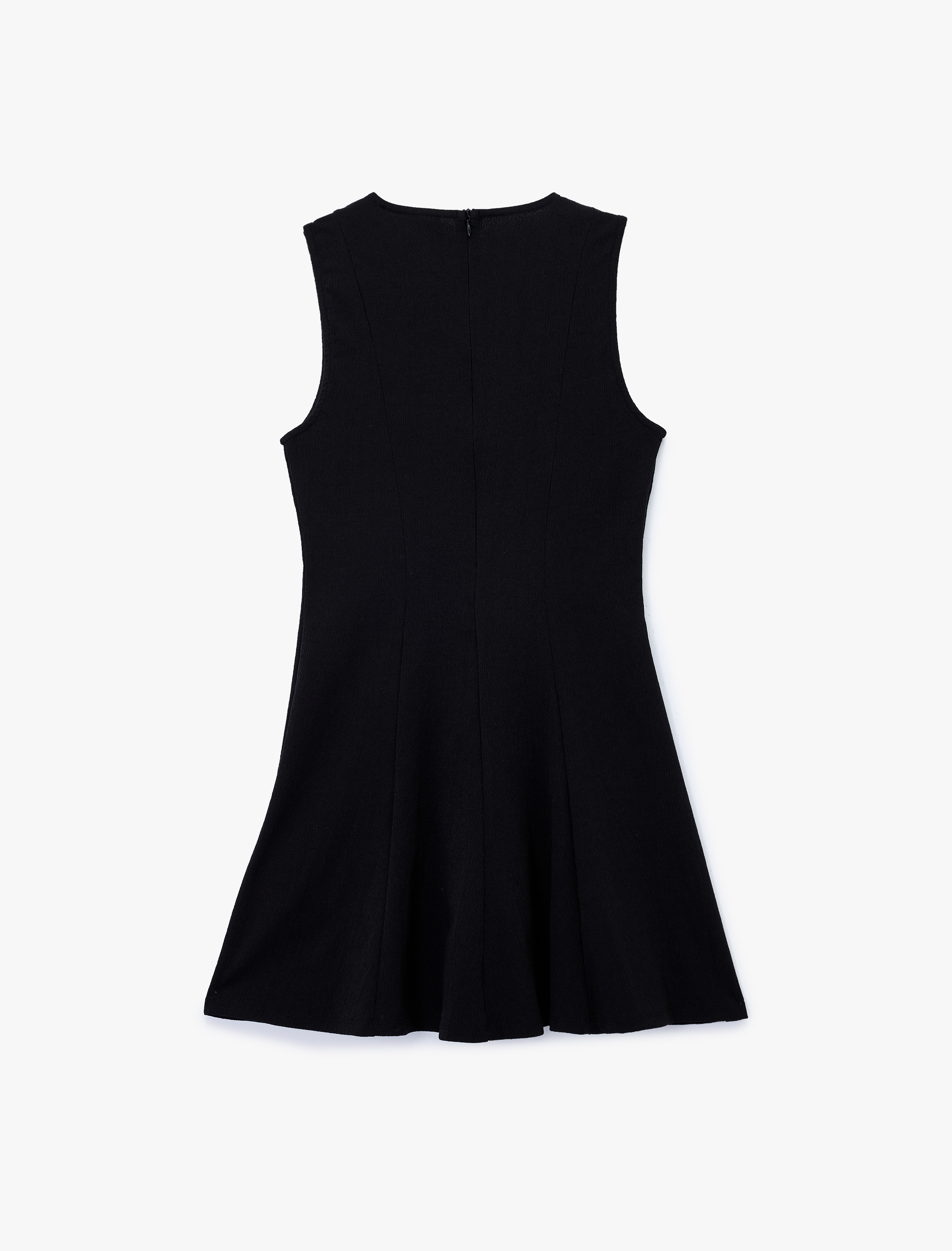   Slim Fit Kolsuz Bisiklet Yaka Mini Elbise