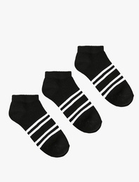 3'lü Çizgili Patik Çorap Seti