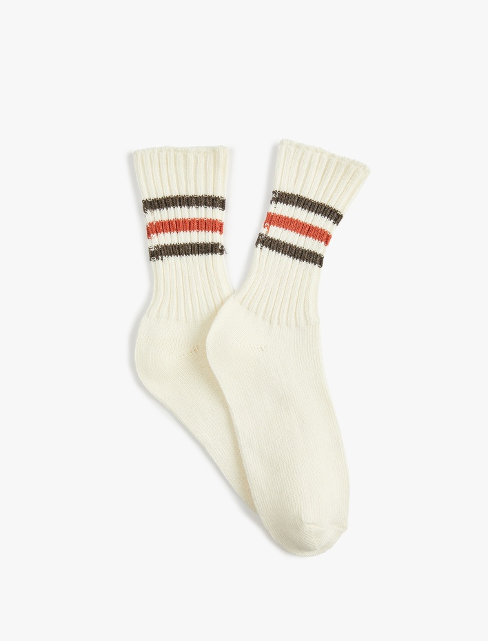 Kadın Çizgili Soket Çorap