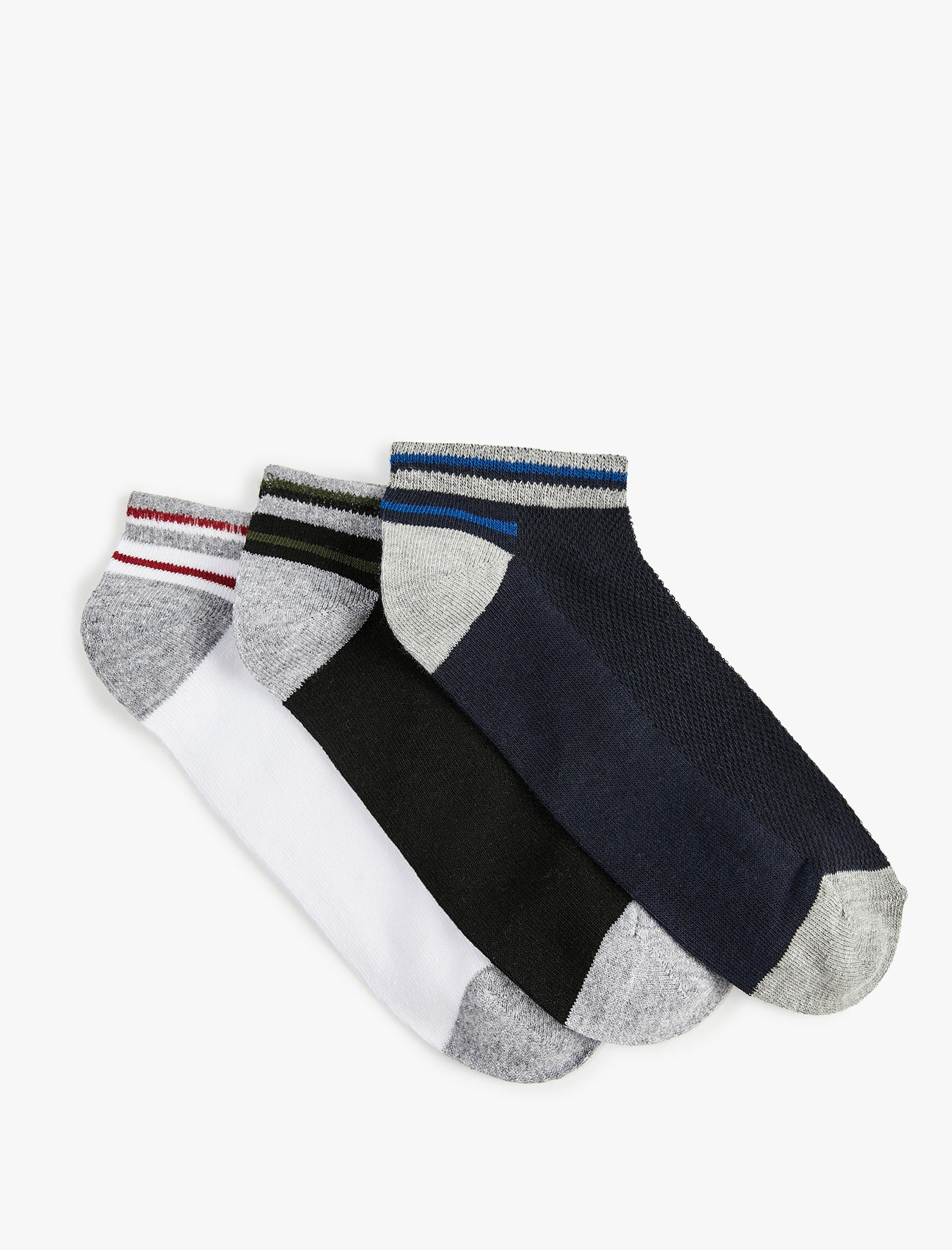  Erkek Desenli 3'lü Patik Çorap Seti