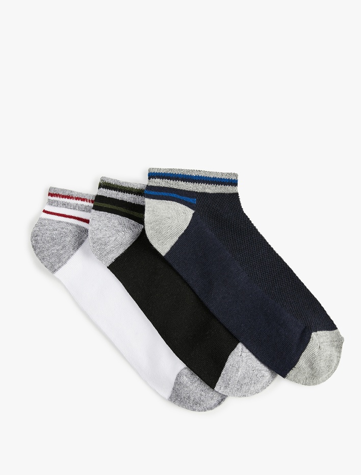 Erkek Desenli 3'lü Patik Çorap Seti