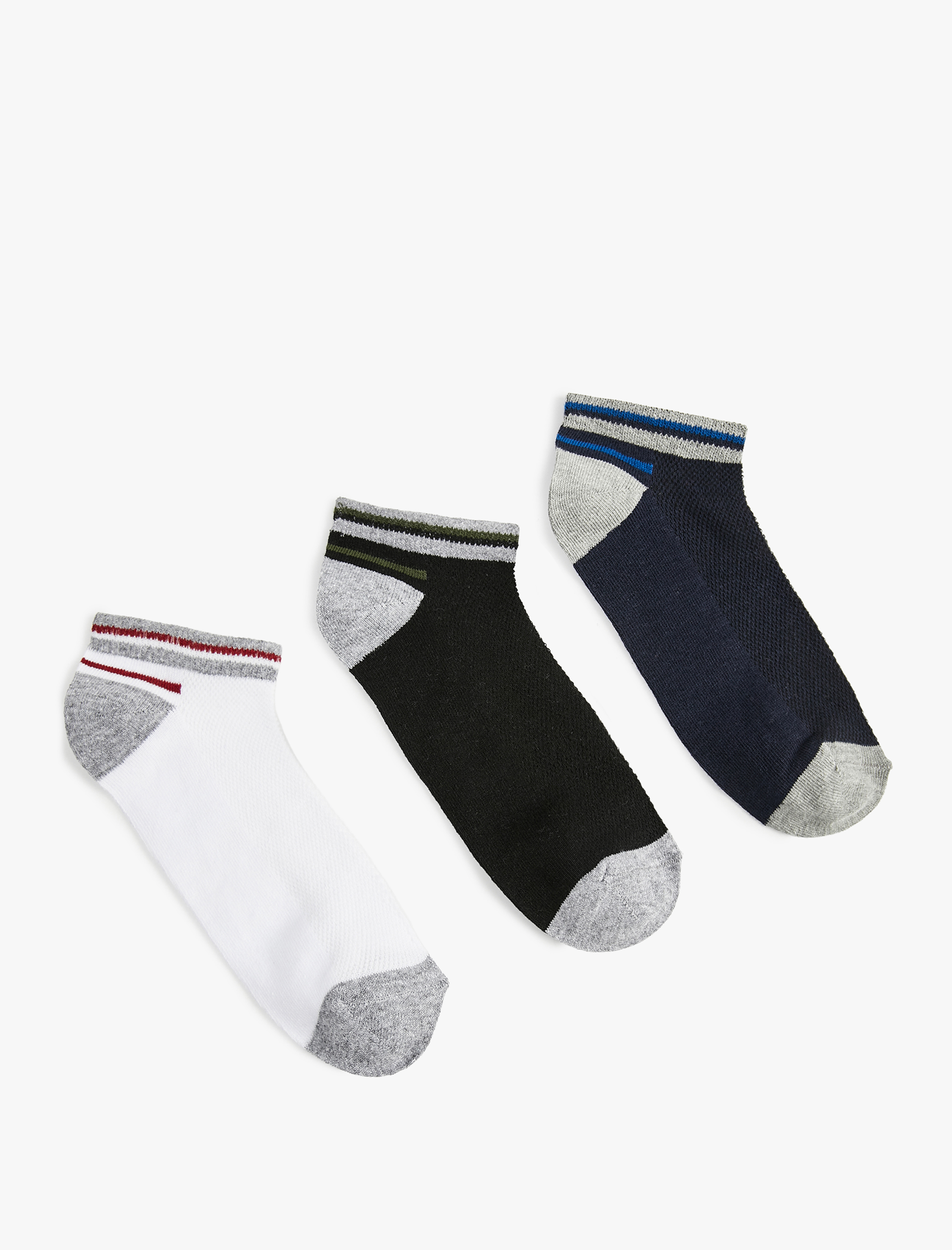  Erkek Desenli 3'lü Patik Çorap Seti