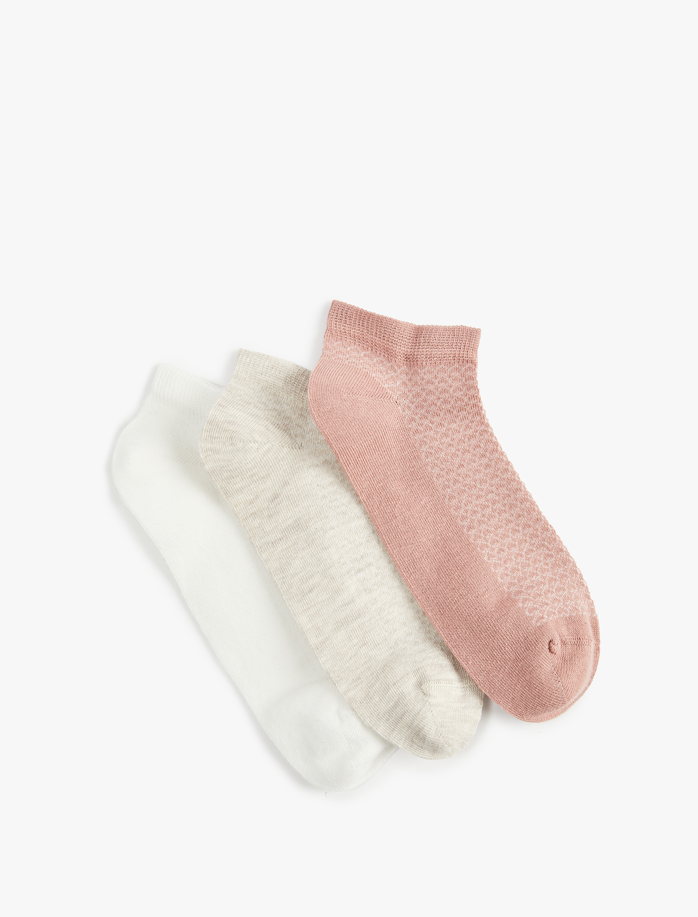  Kadın Pamuklu 3'lü Patik Çorap Seti