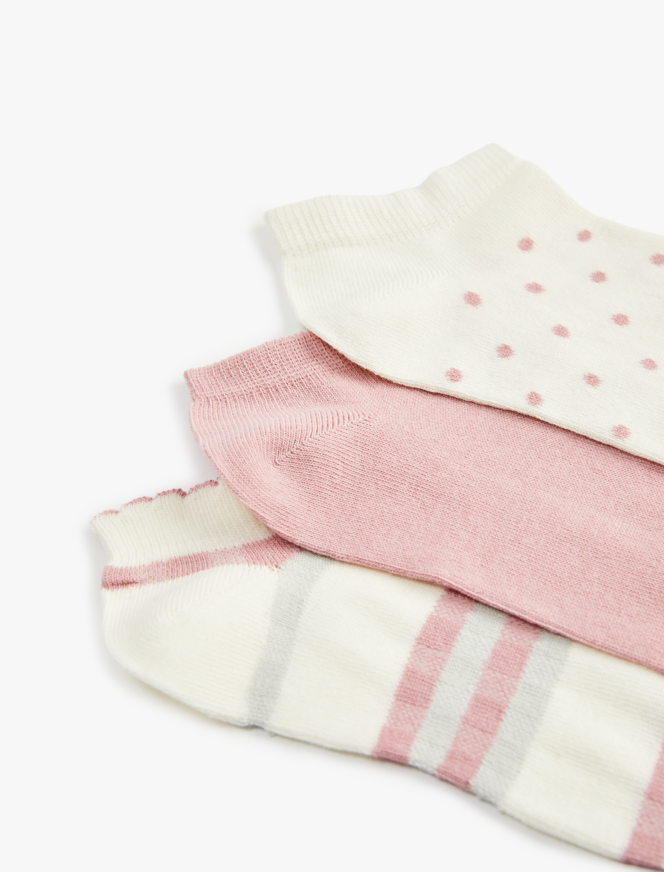  Kadın Çok Renkli 3'lü Patik Çorap Seti