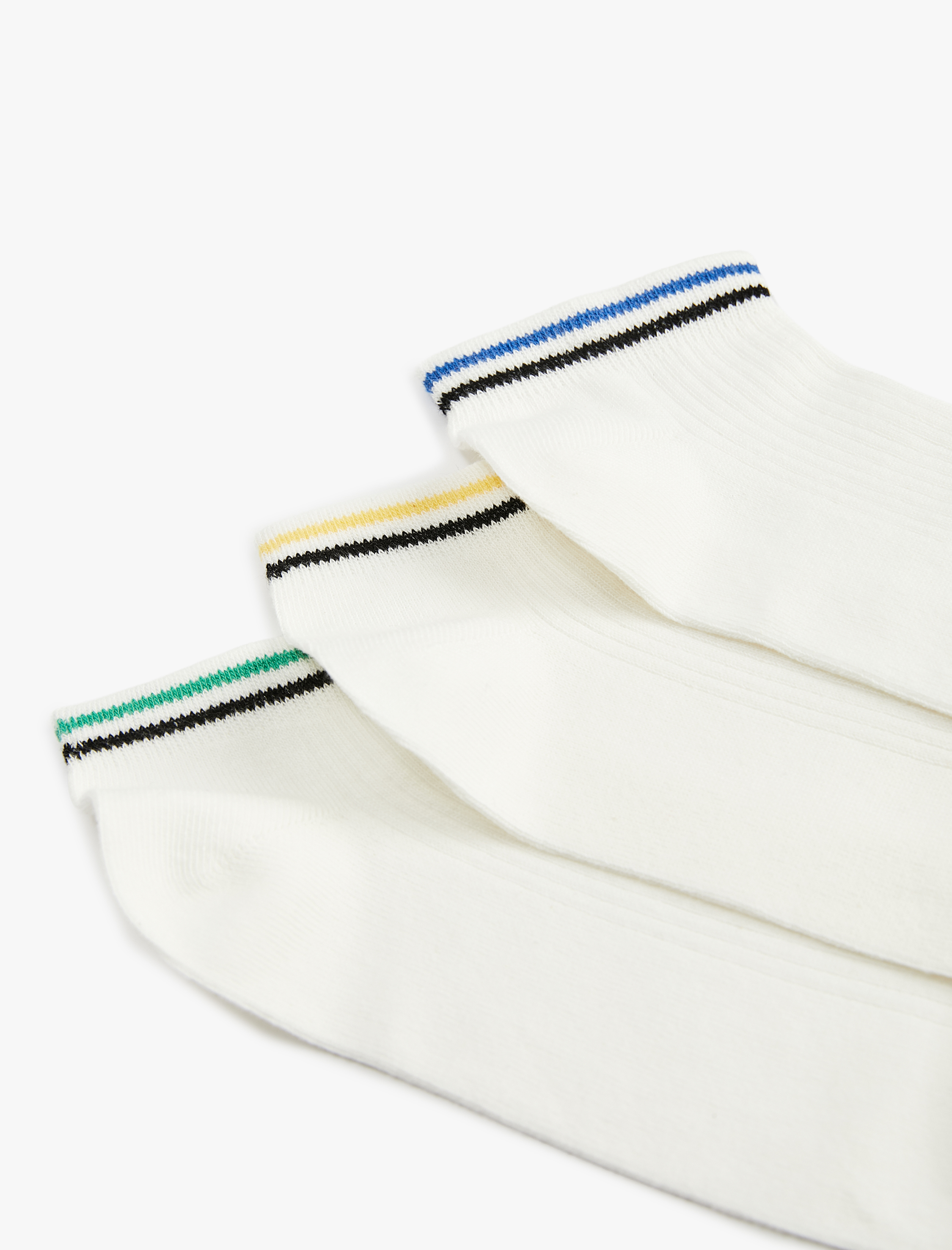  Erkek Çizgili 3'lü Patik Çorap Seti