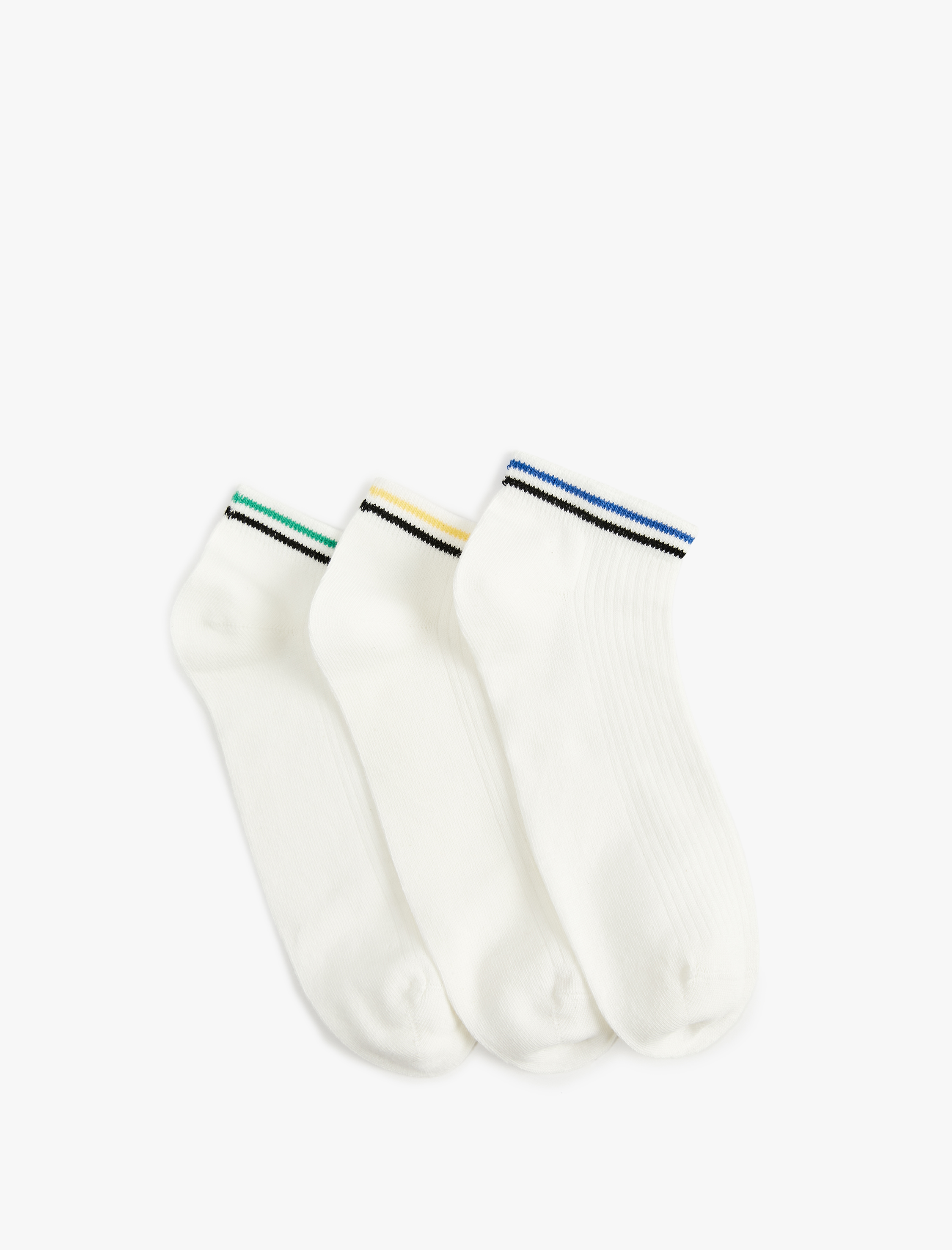  Erkek Çizgili 3'lü Patik Çorap Seti