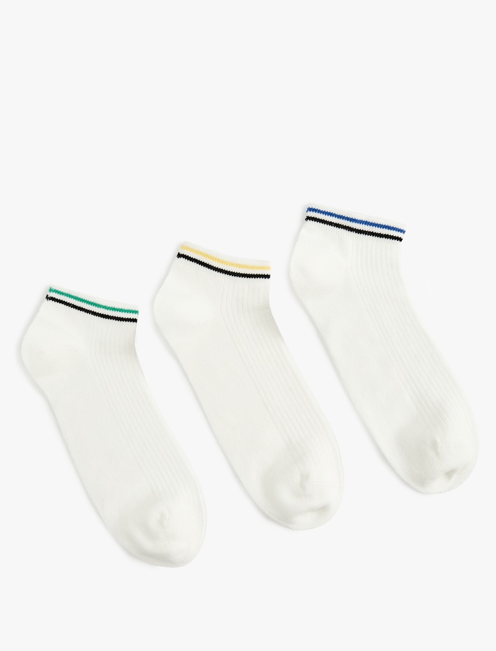 Erkek Çizgili 3'lü Patik Çorap Seti