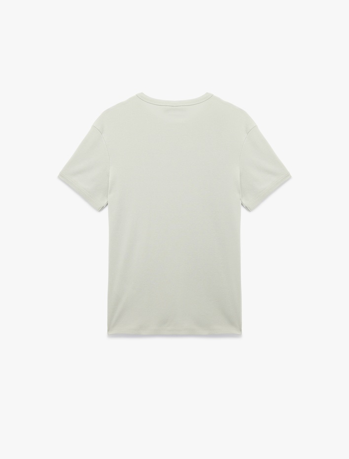  Kısa Kollu Bisiklet Yaka Pamuklu Slim Fit Tişört