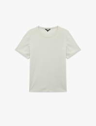 Kısa Kollu Bisiklet Yaka Pamuklu Slim Fit Tişört