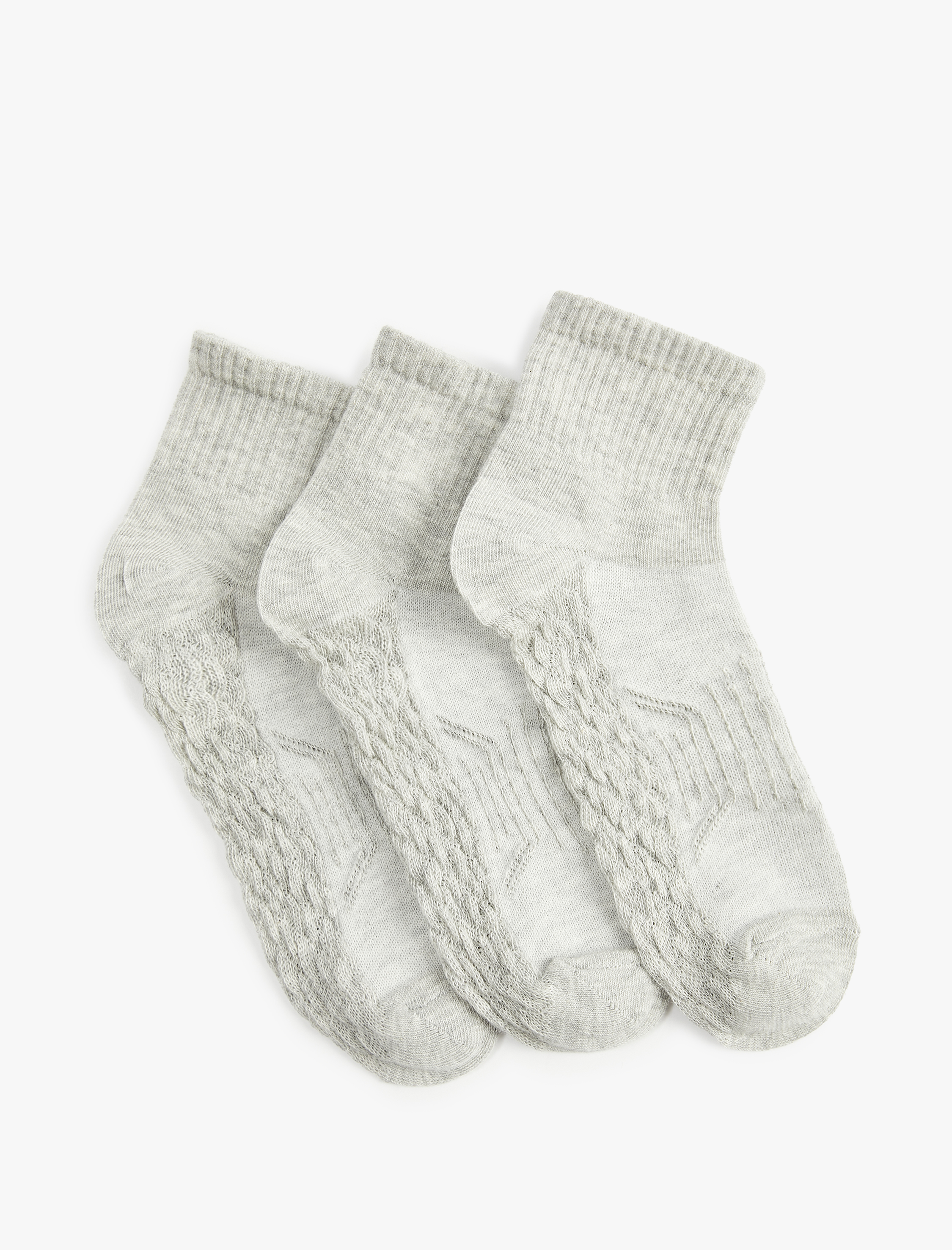  Kadın Dokulu 3'lü Soket Çorap Seti
