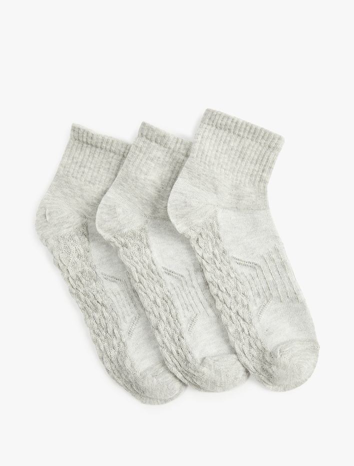 Kadın Dokulu 3'lü Soket Çorap Seti