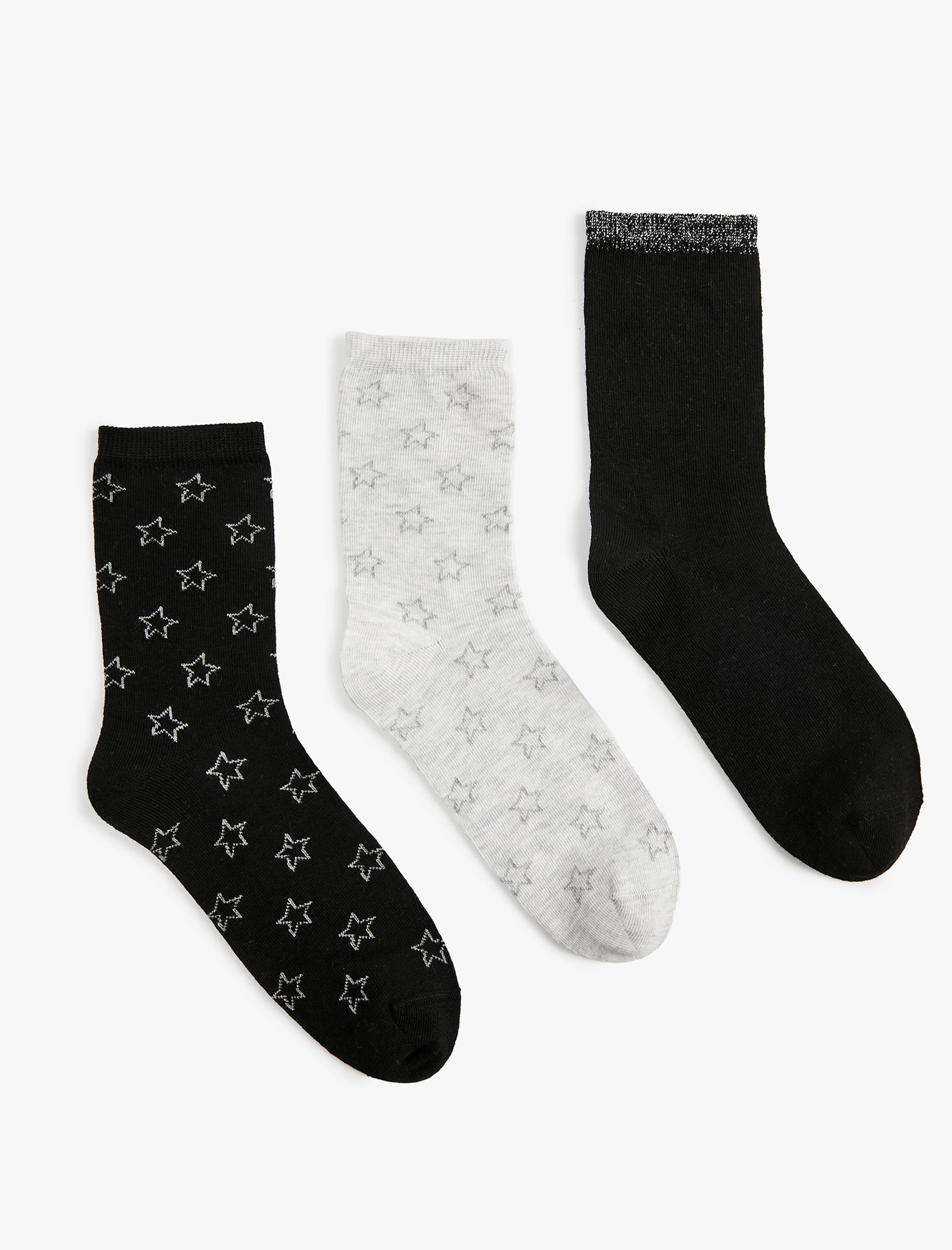 Kadın Yıldızlı 3'lü Soket Çorap Seti