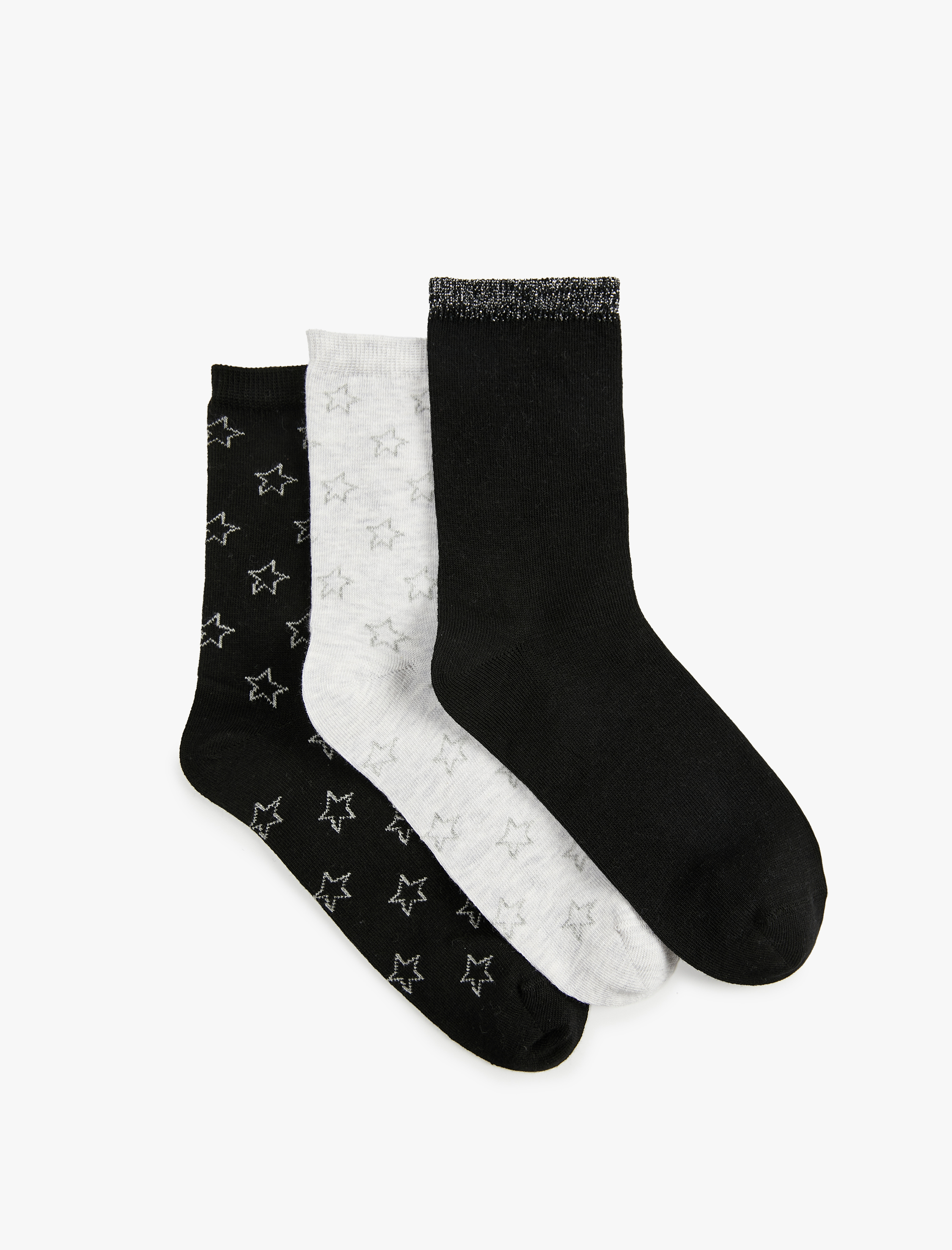 Kadın Yıldızlı 3'lü Soket Çorap Seti