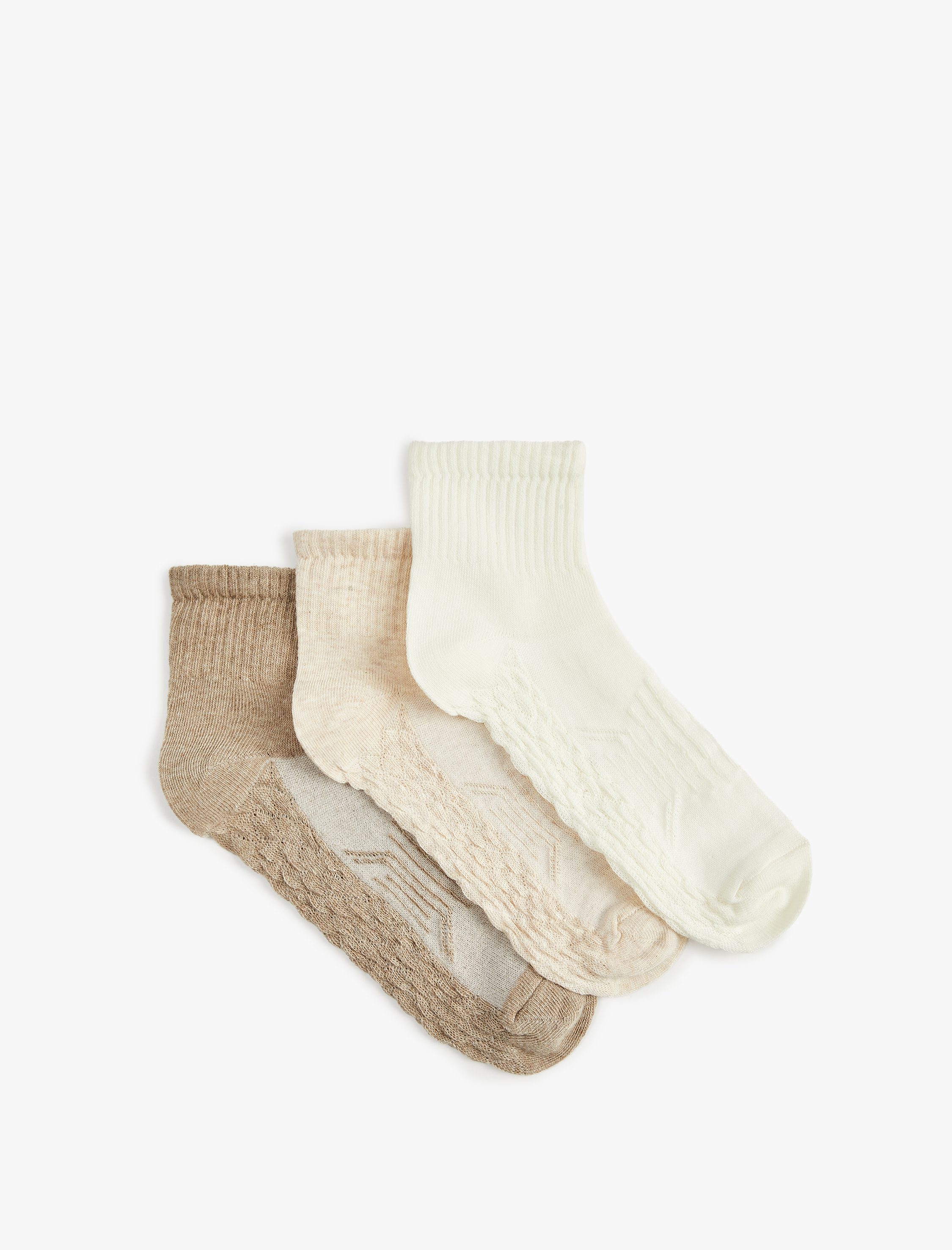  Kadın Dokulu 3'lü Soket Çorap Seti
