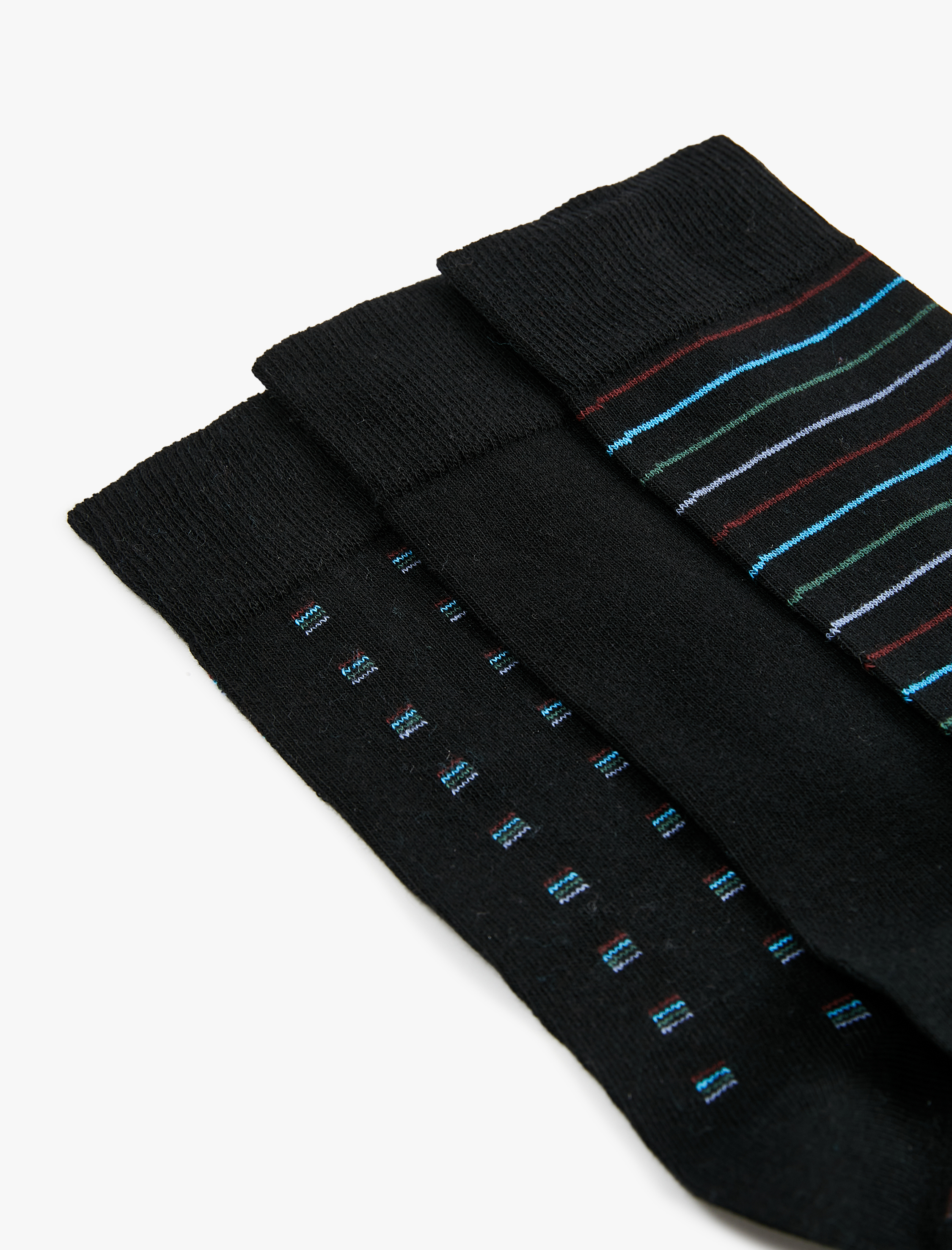  Erkek Pamuklu Desenli 3'lü Soket Çorap Seti