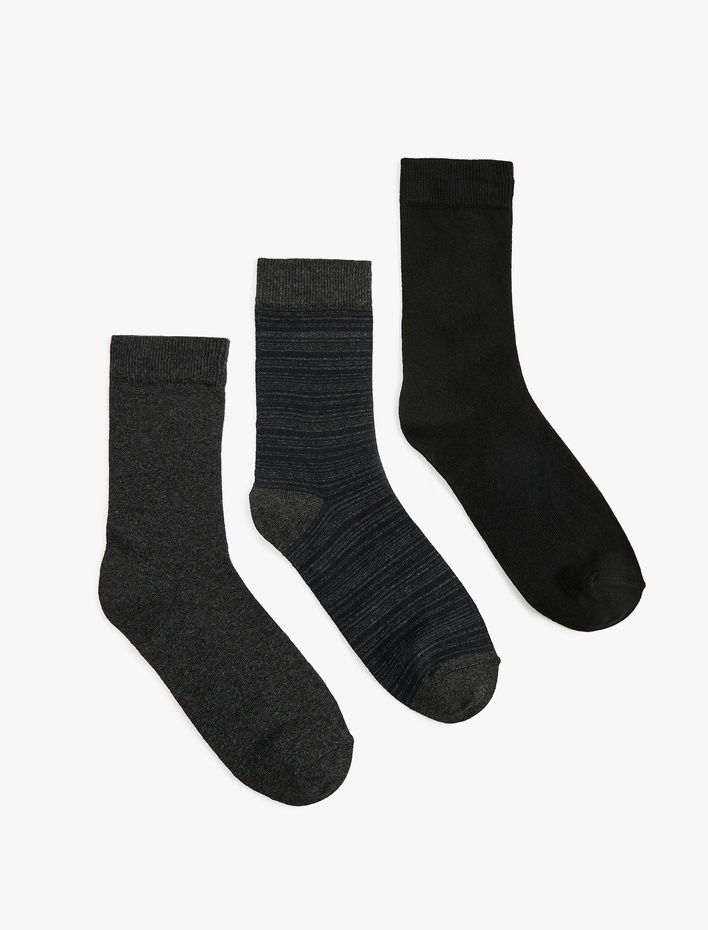 Erkek 3'lü Desenli Soket Çorap Seti