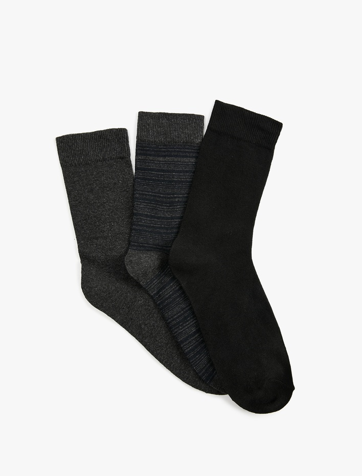 Erkek 3'lü Desenli Soket Çorap Seti