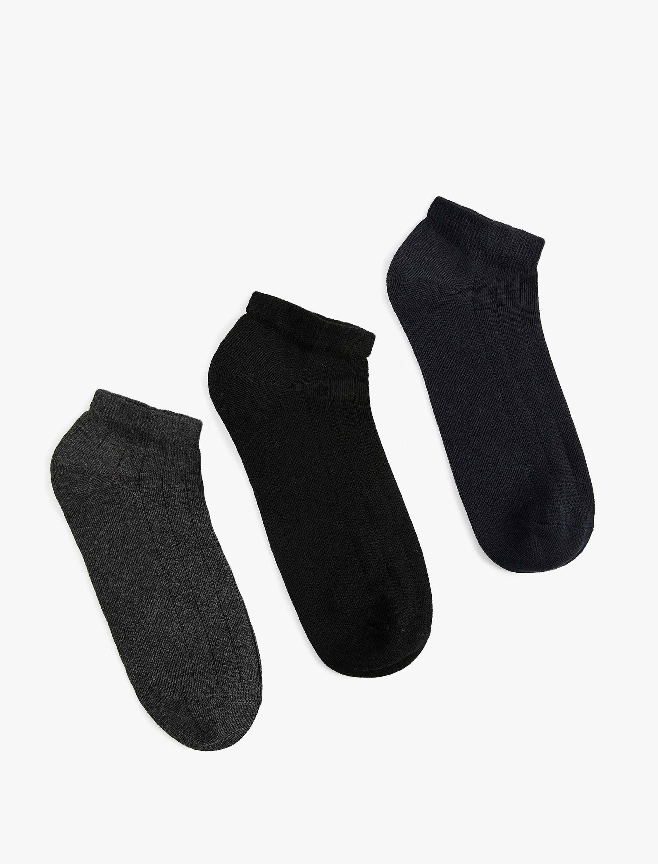  Erkek Basic Pamuklu 3'lü Patik Çorap Seti