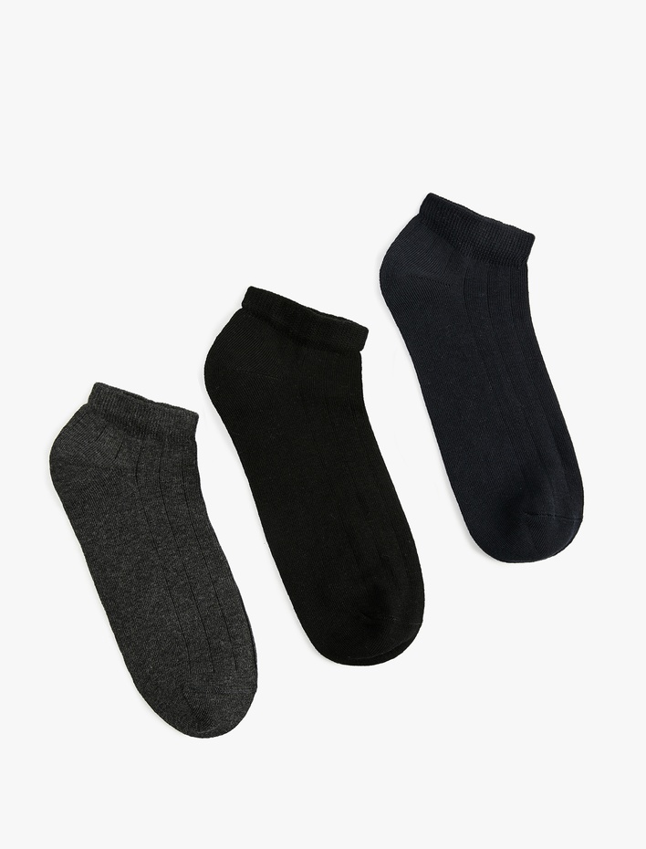 Erkek Basic Pamuklu 3'lü Patik Çorap Seti