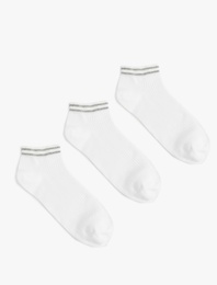 Çizgili Pamuklu 3'lü Patik Çorap Seti