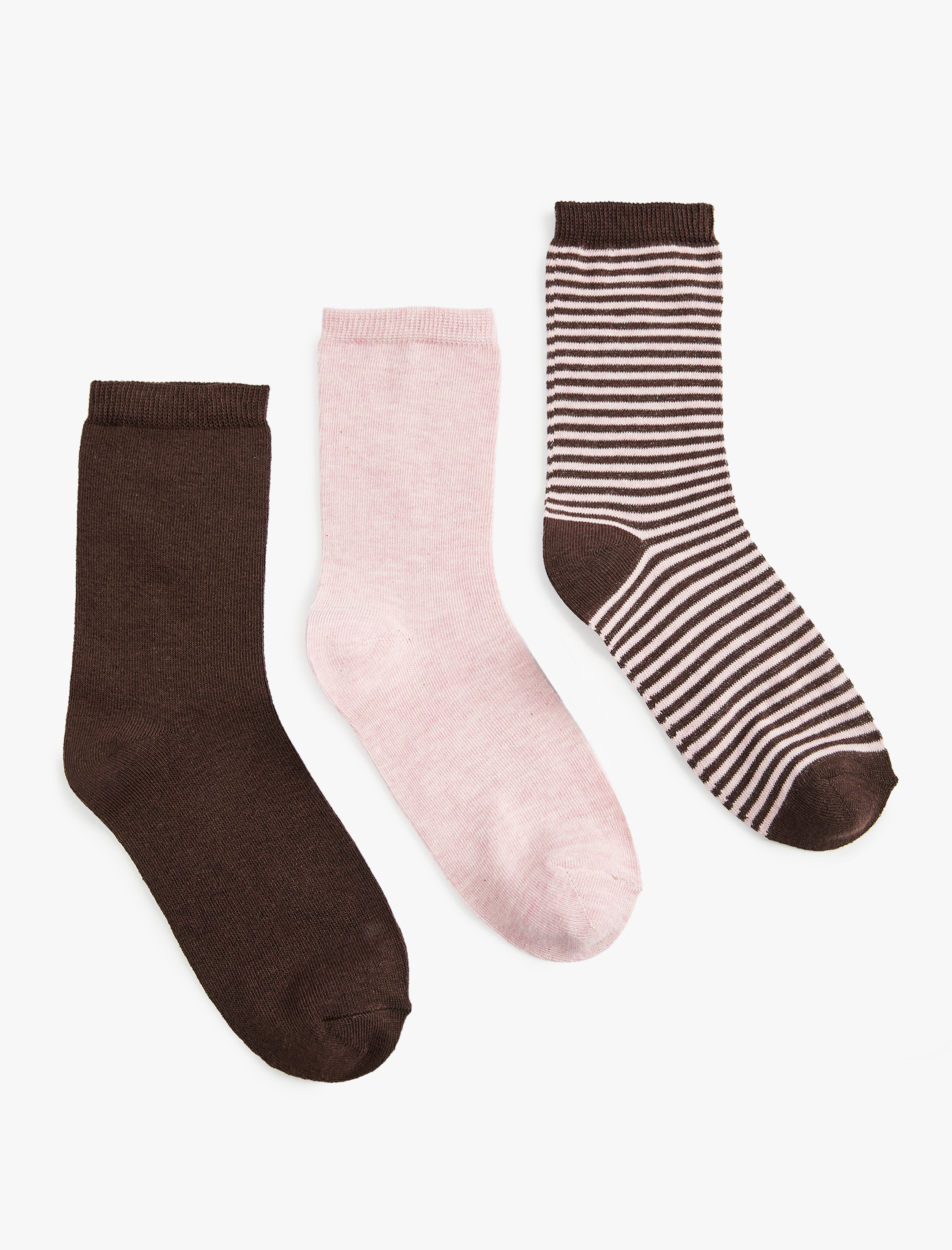  Kadın Çok Renkli 3'lü Soket Çorap Seti