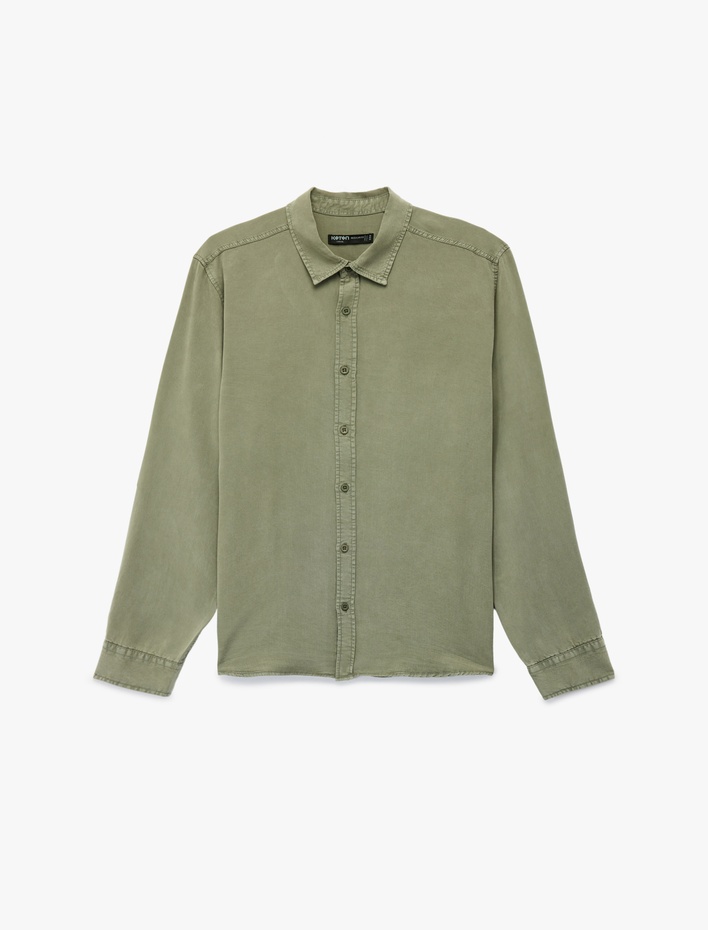  Regular Fit Uzun Kollu Düğmeli Klasik Yaka Gömlek