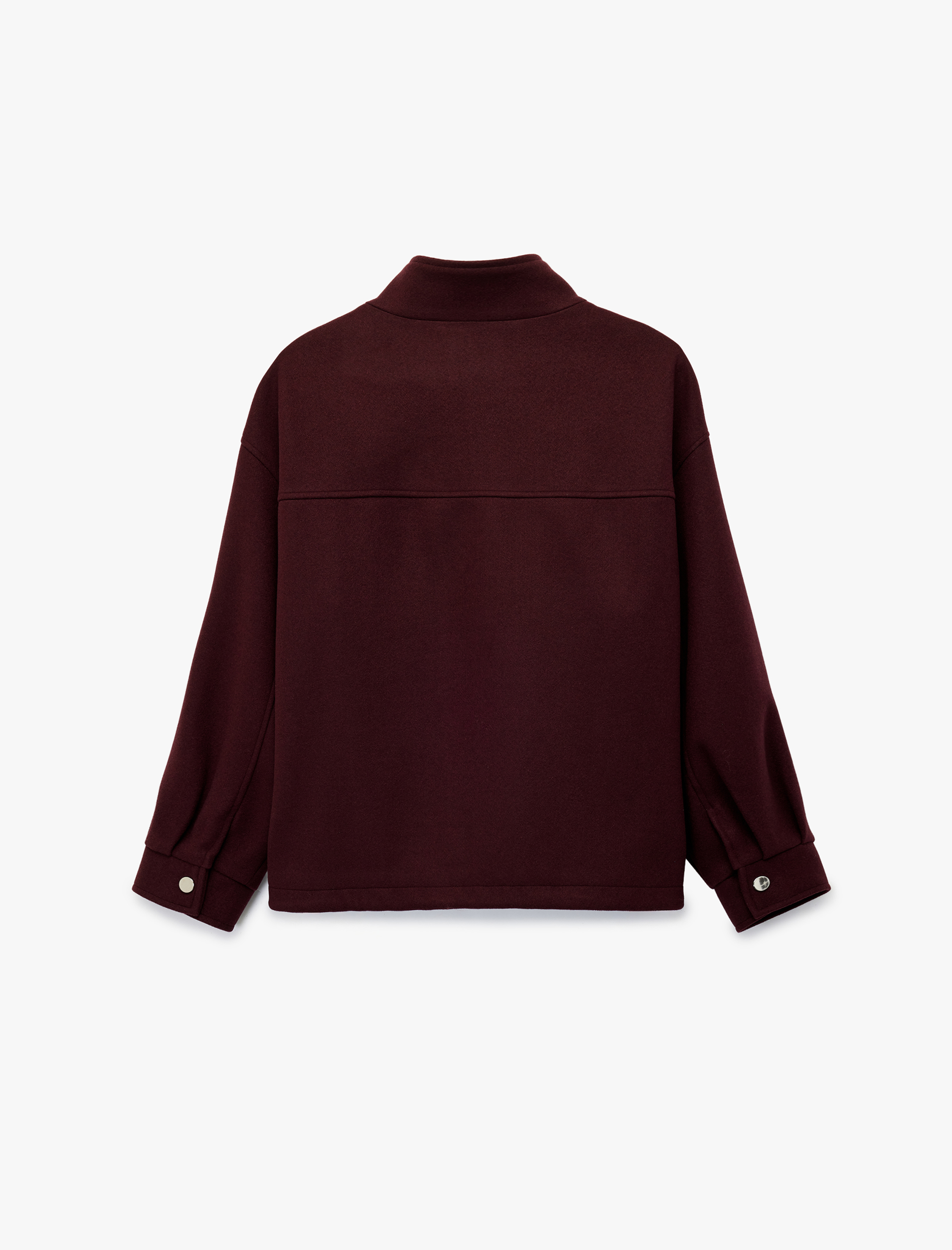   Koton X Melis Ağazat - Uzun Kollu Cepli Fermuarlı Dik Yaka Kaşe Mont