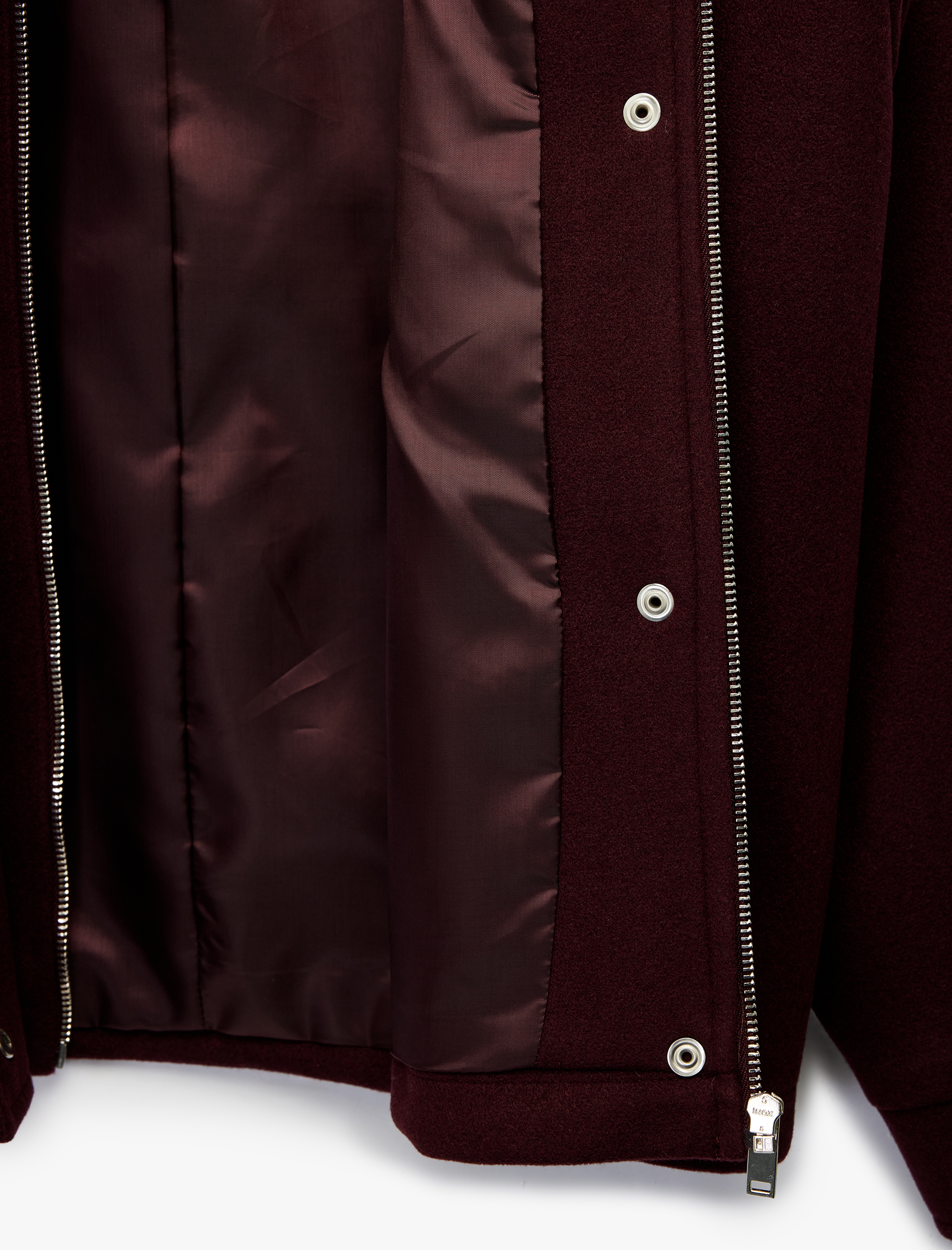   Koton X Melis Ağazat - Uzun Kollu Cepli Fermuarlı Dik Yaka Kaşe Mont