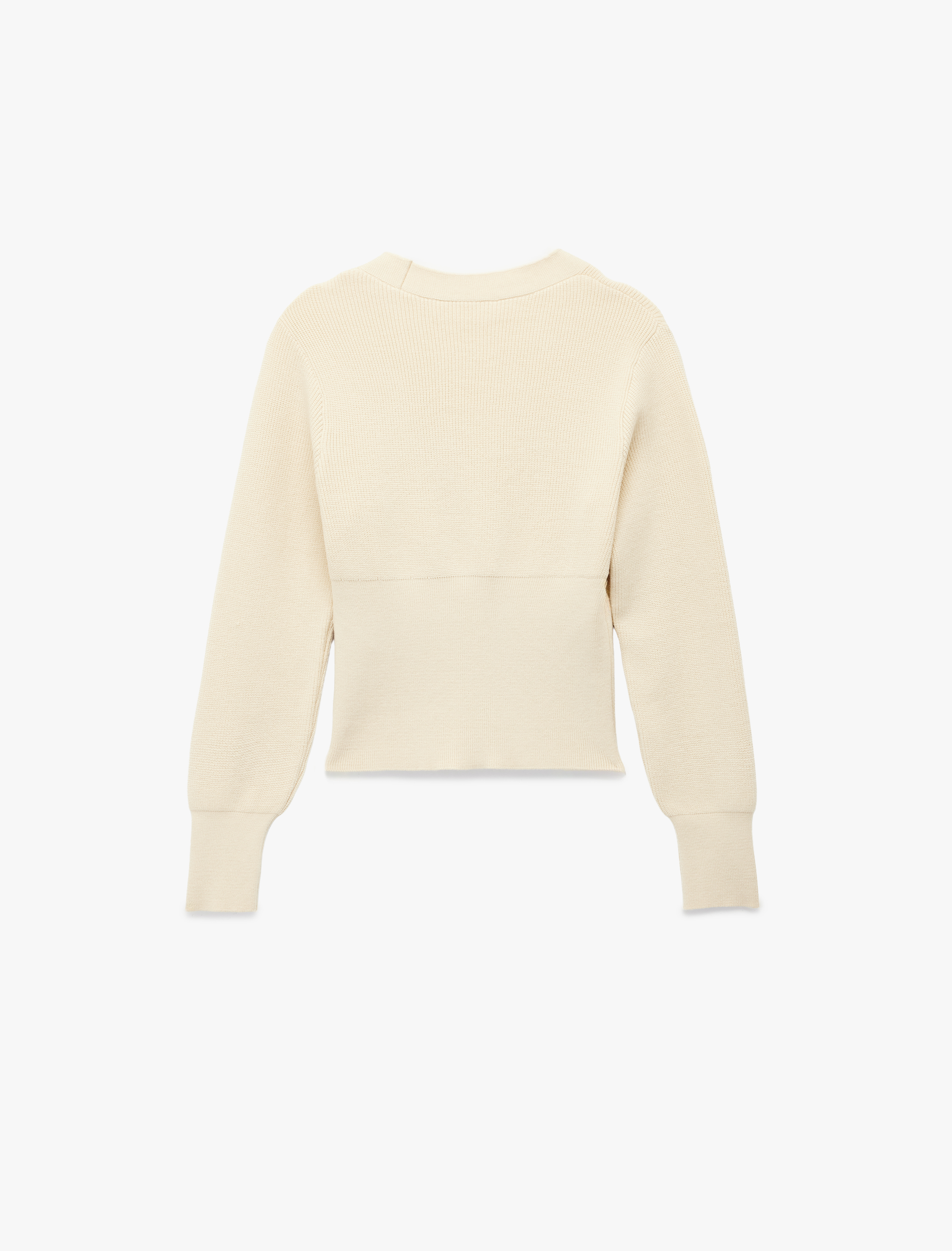 Koton X Melis Ağazat - Uzun Kollu V Yaka Aksesuar Düğme Detaylı Triko Hırka