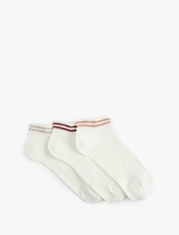 Pamuklu Çizgili 3'lü Patik Çorap Seti