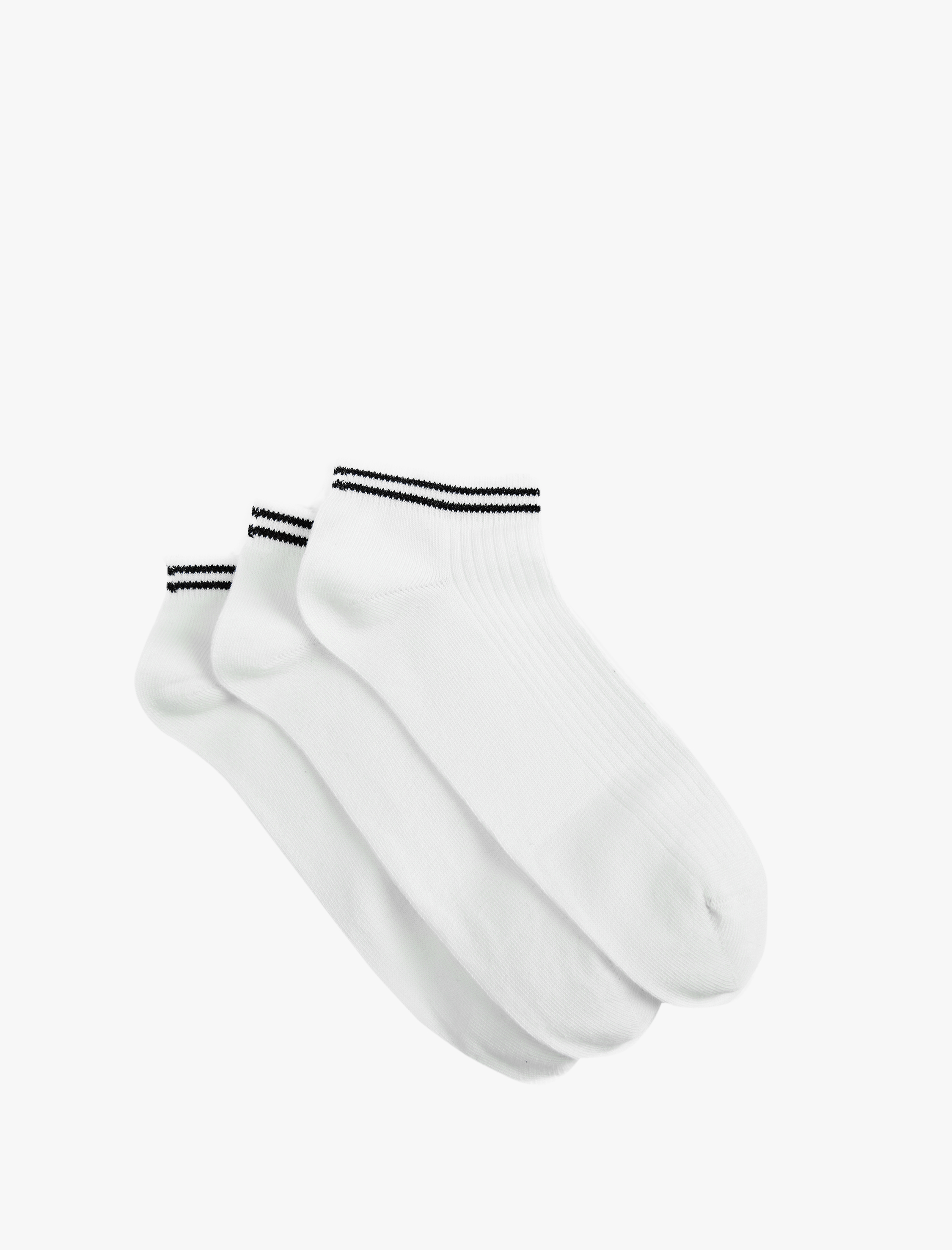  Erkek Çizgili 3'lü Patik Çorap Seti
