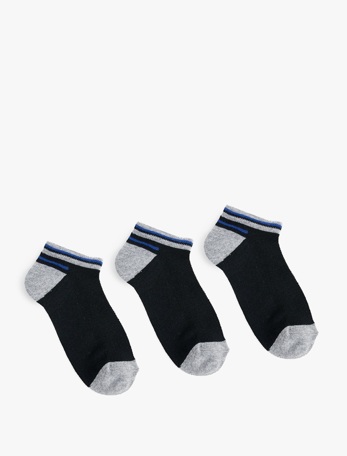 Erkek Desenli 3'lü Patik Çorap Seti