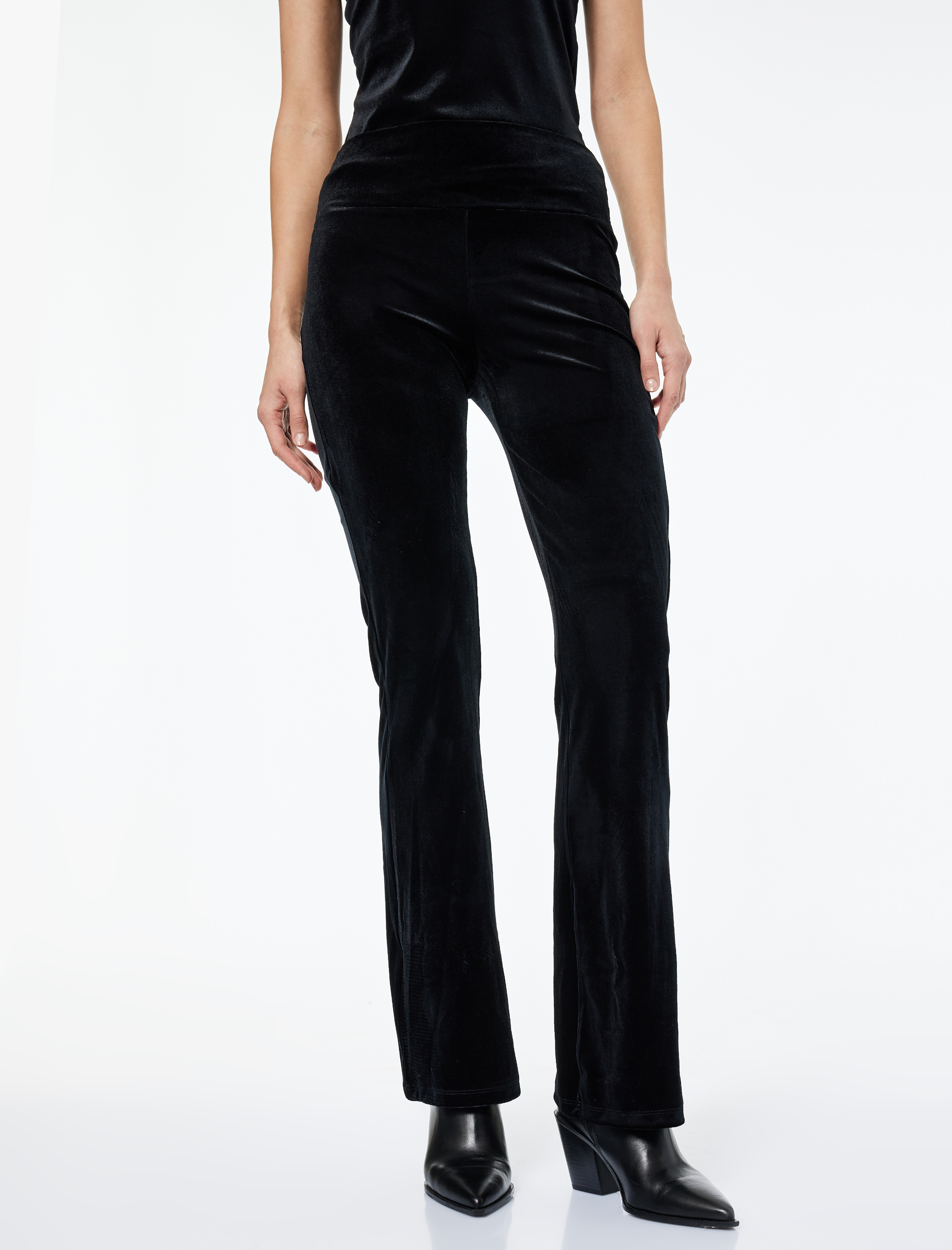   Slim Fit İspanyol Paça Kadife Tayt