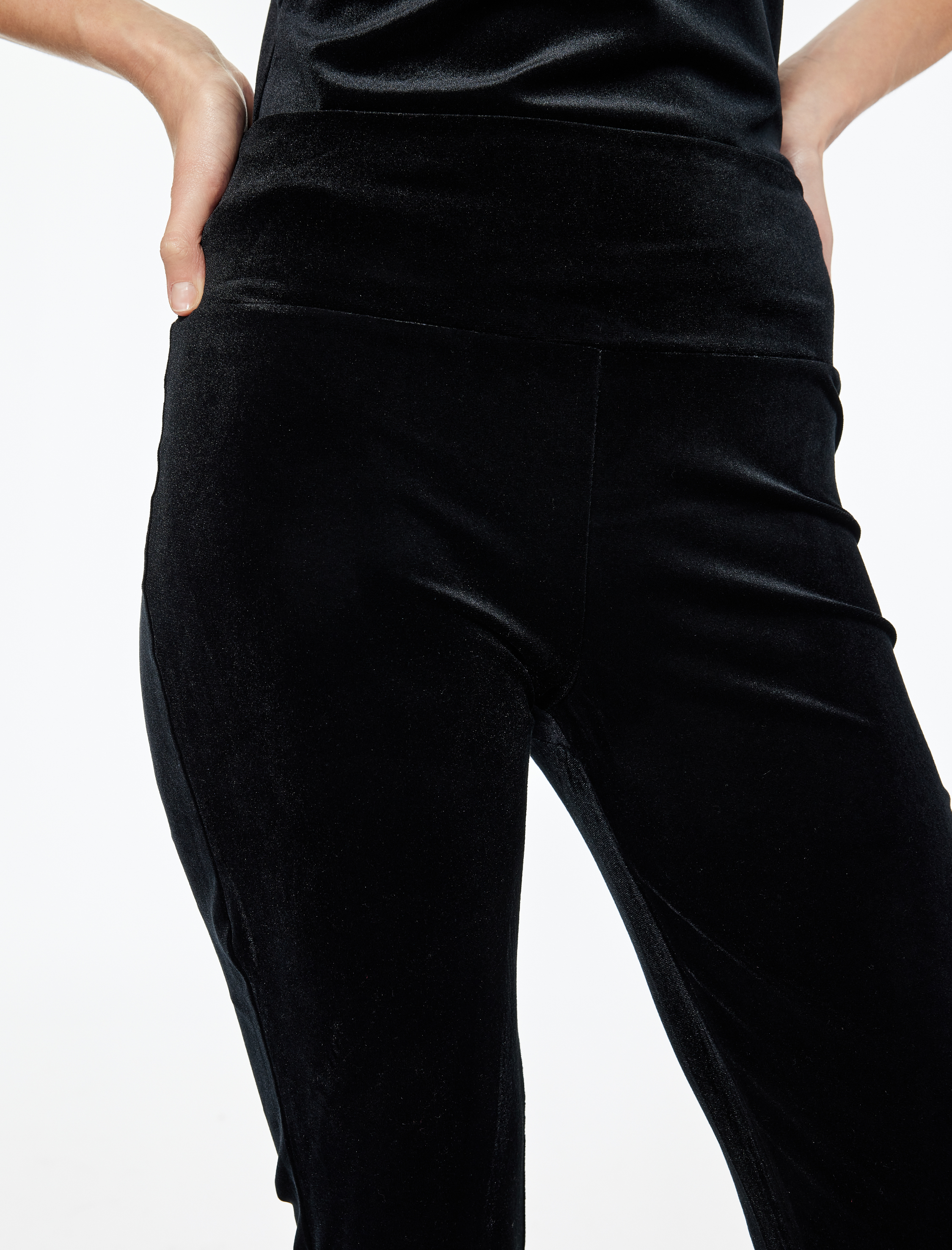   Slim Fit İspanyol Paça Kadife Tayt