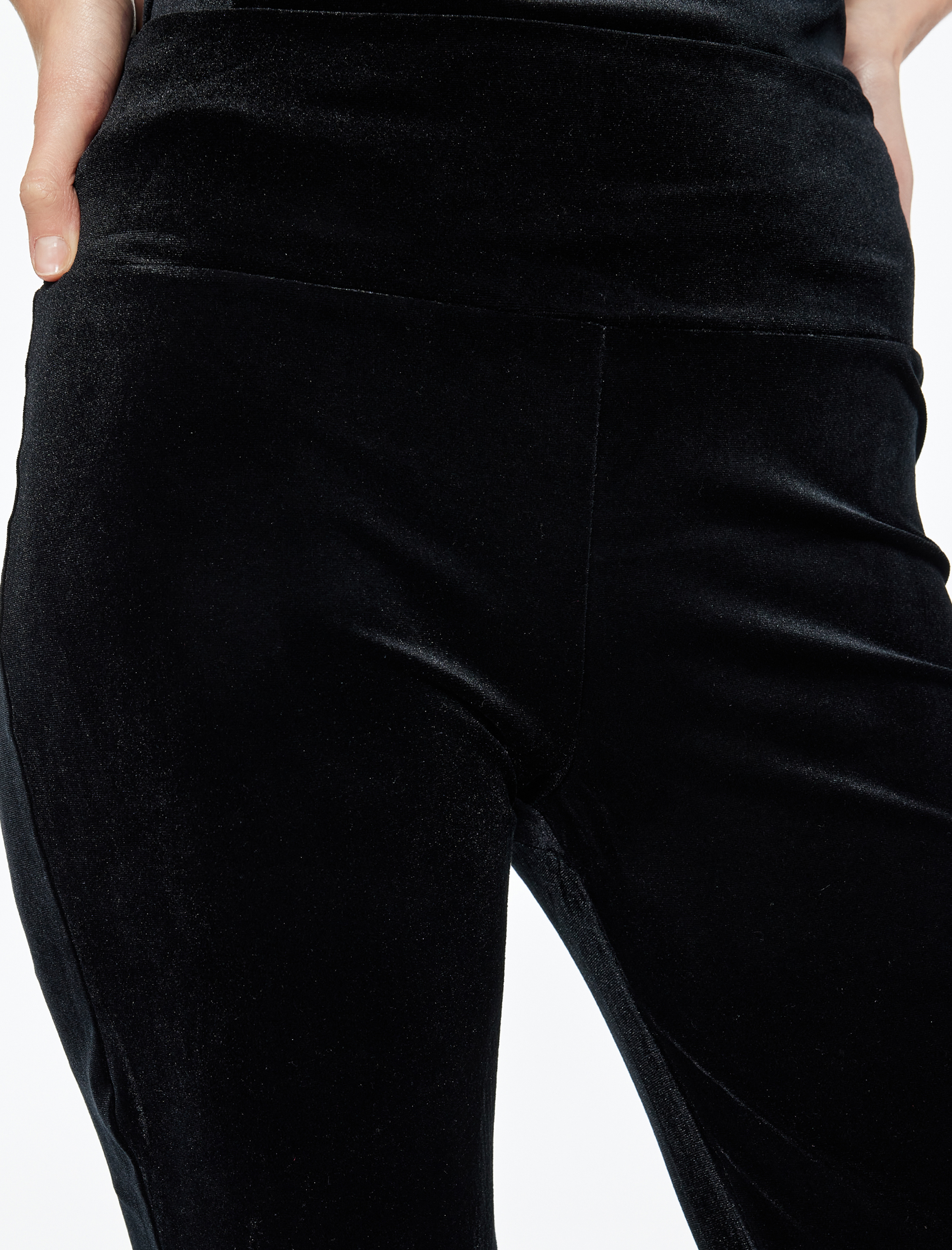   Slim Fit İspanyol Paça Kadife Tayt