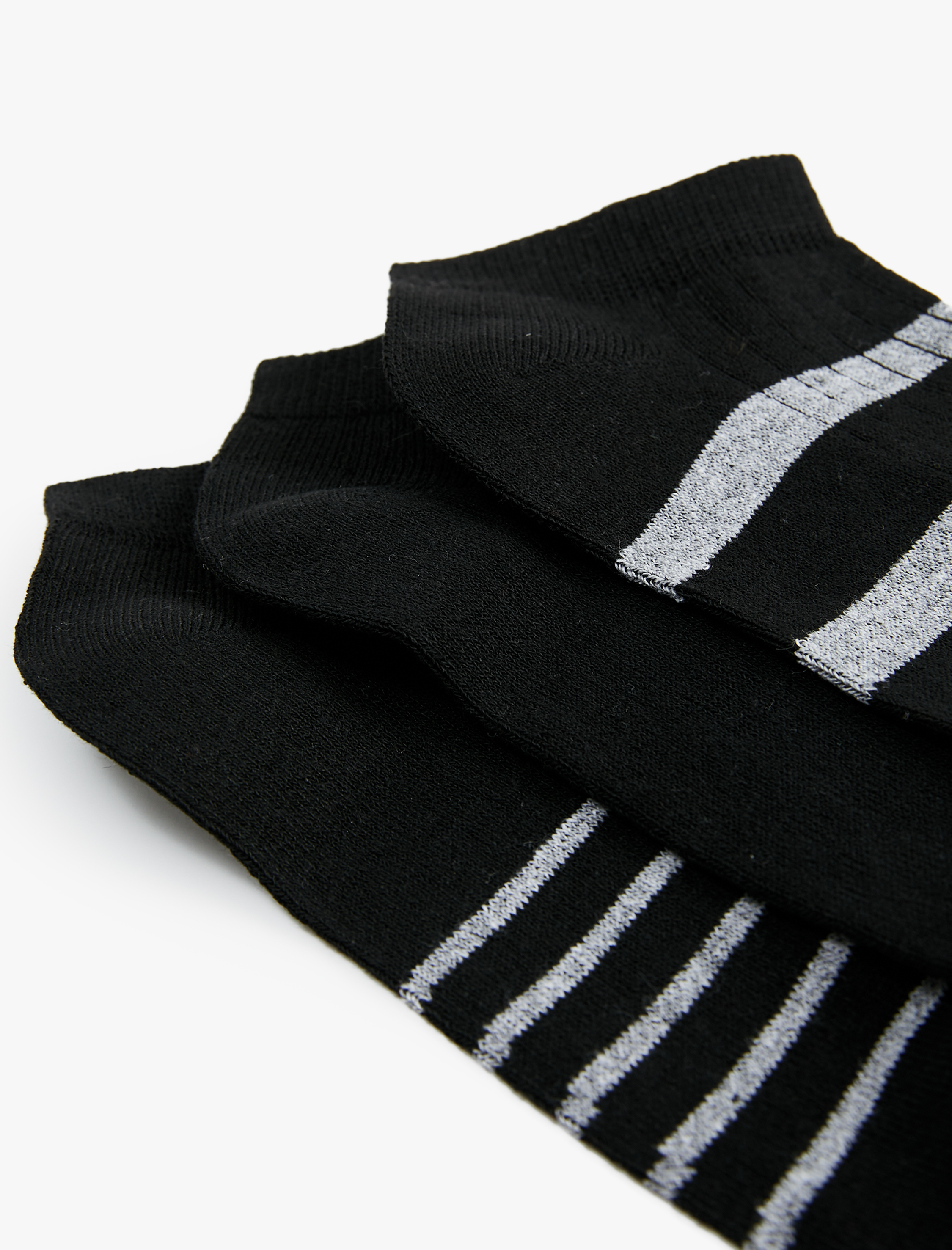  Erkek Çizgili 3'lü Patik Çorap Seti