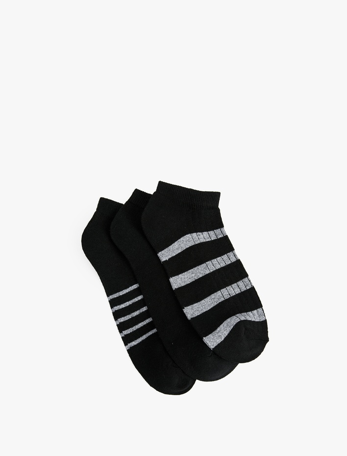 Erkek Çizgili 3'lü Patik Çorap Seti