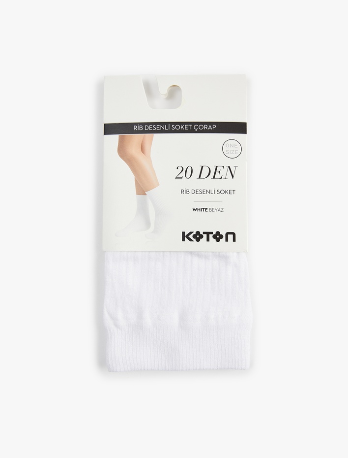 Kadın 20 Den Ribanalı Soket Çorap