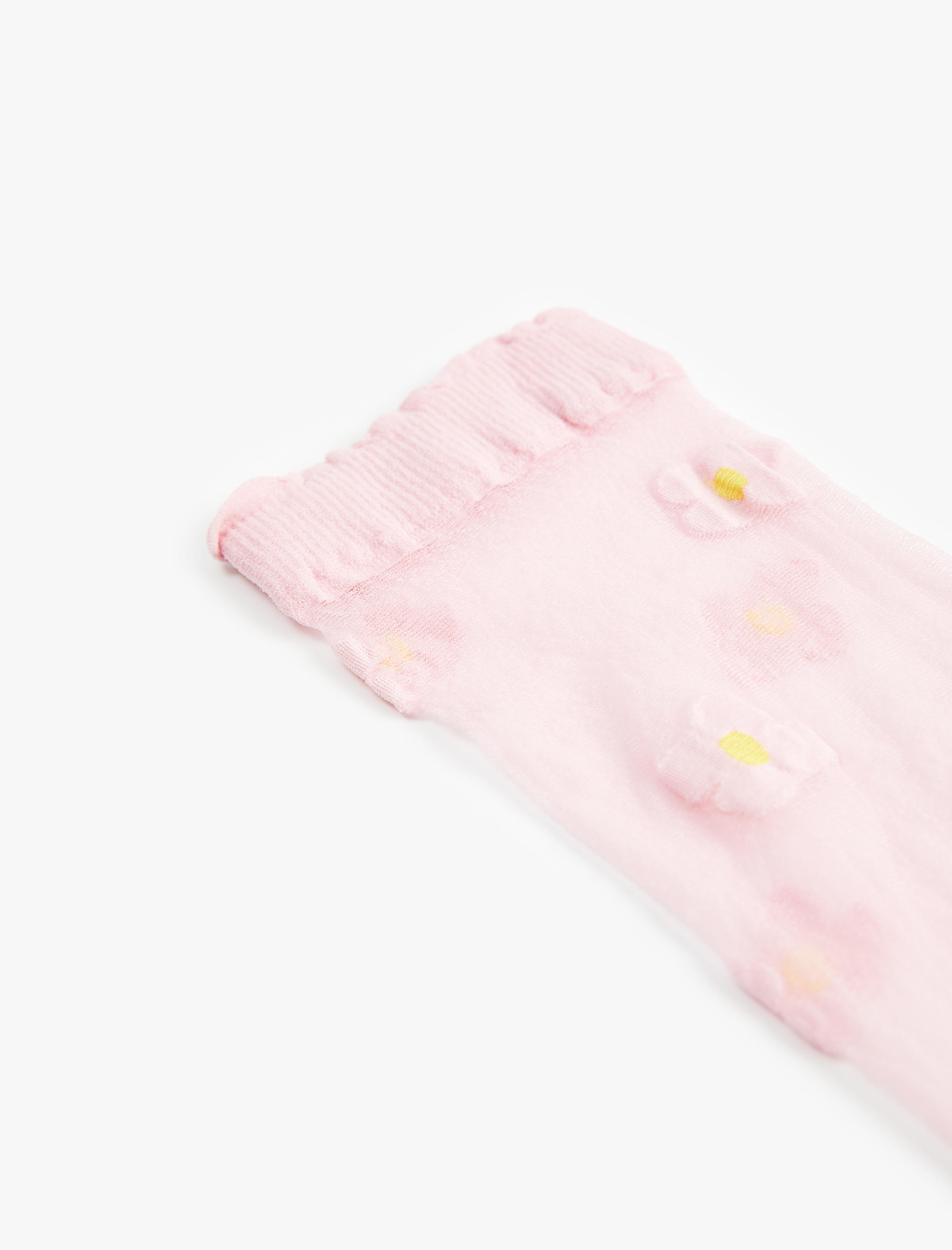  Kadın 15 Den Çiçek Desenli Soket Çorap