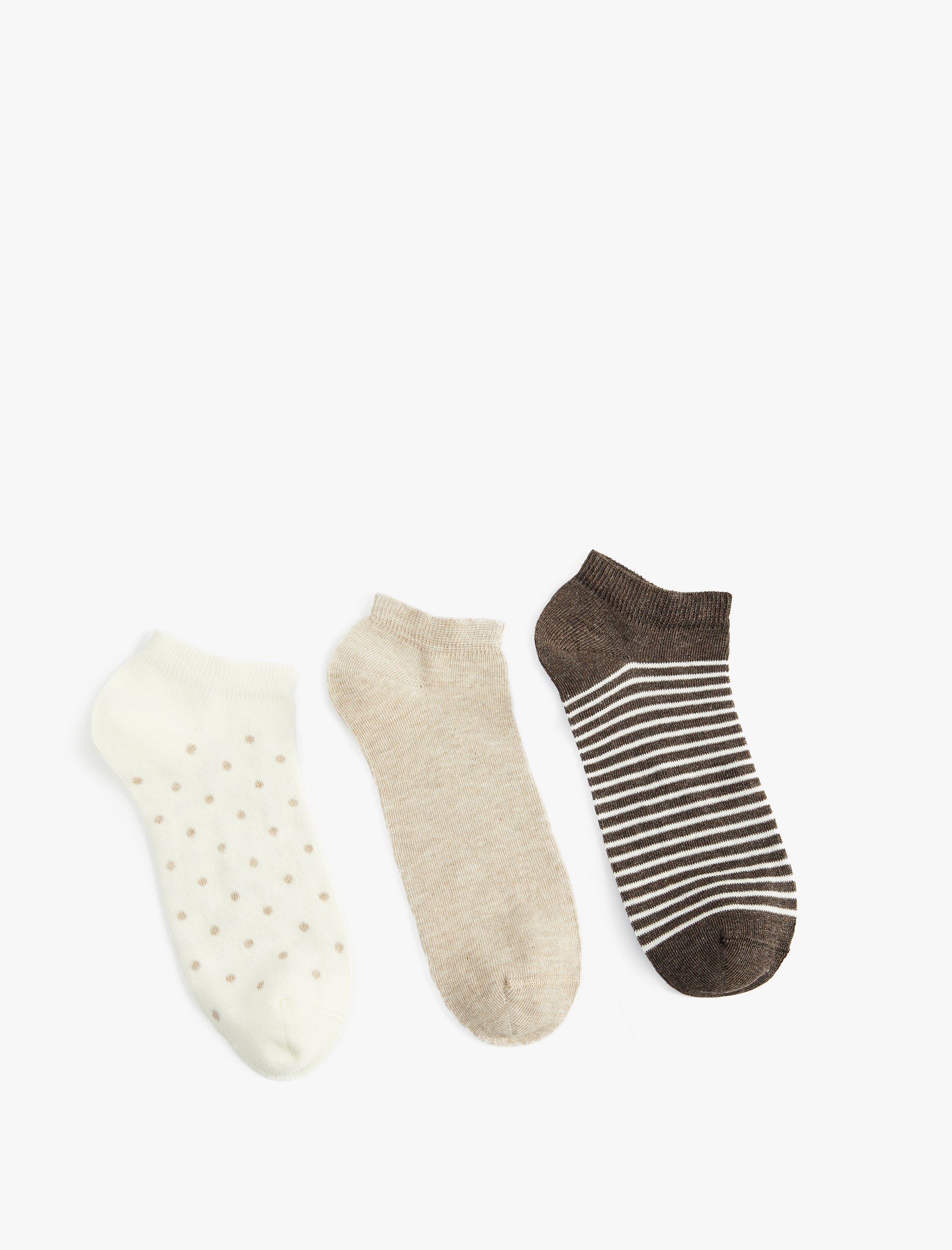  Kadın Çizgili 3'lü Patik Çorap Seti