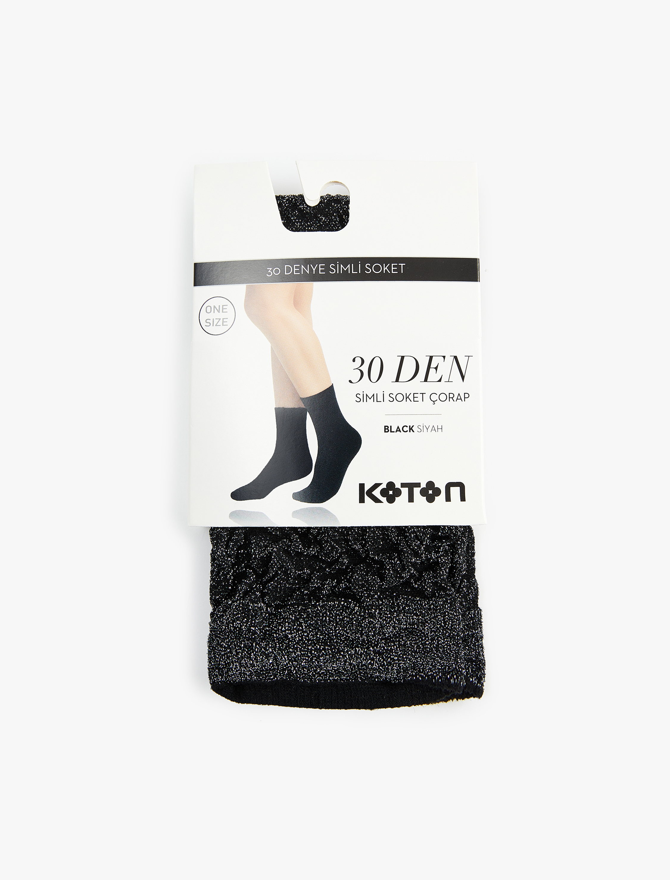  Kadın 30 Den Simli Soket Çorap