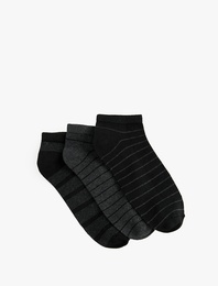 3'lü Çizgili Patik Çorap Seti