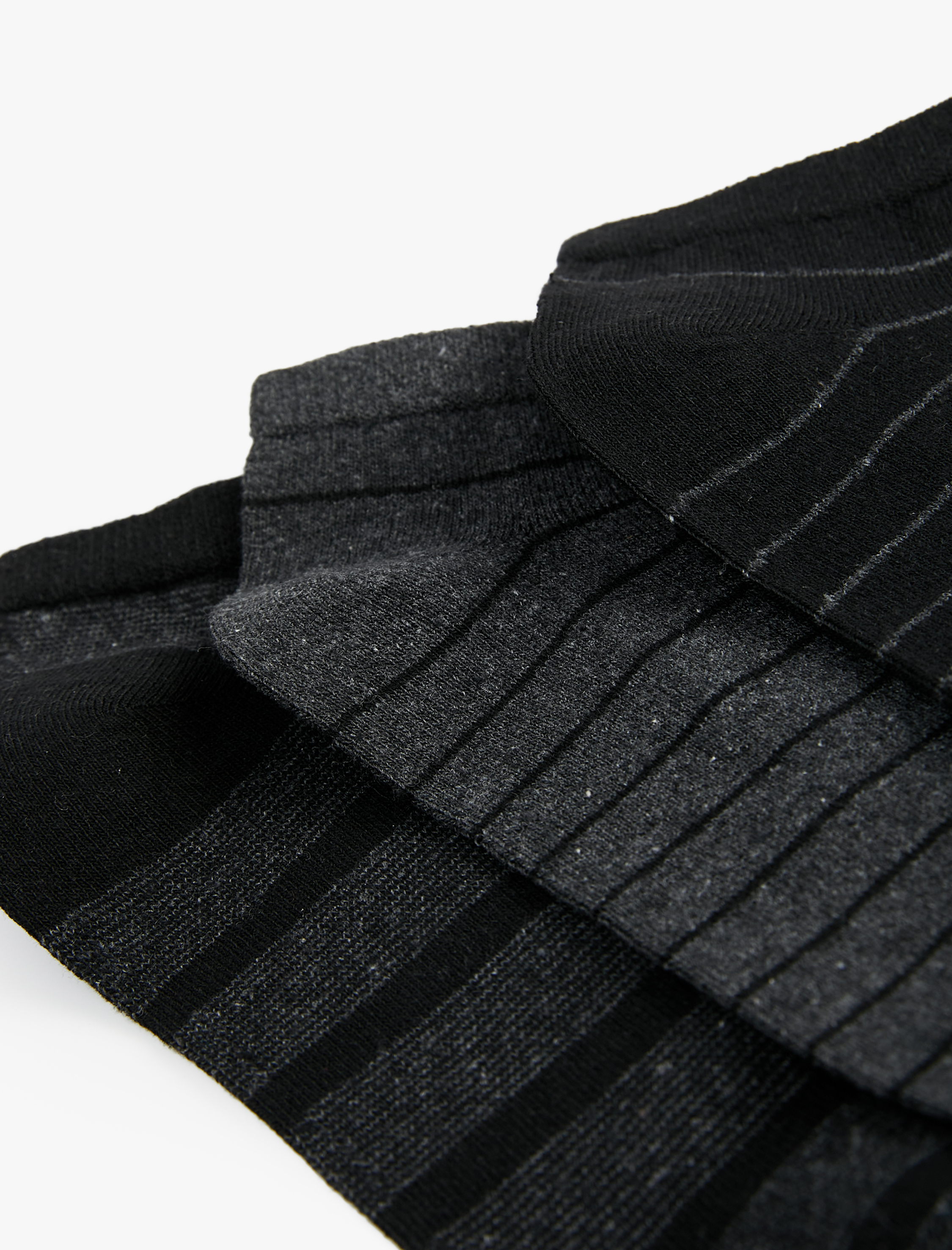  Erkek 3'lü Çizgili Patik Çorap Seti