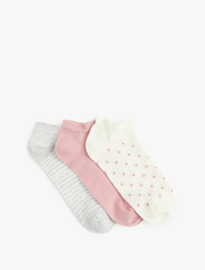 Kadın Çizgili 3'lü Patik Çorap Seti