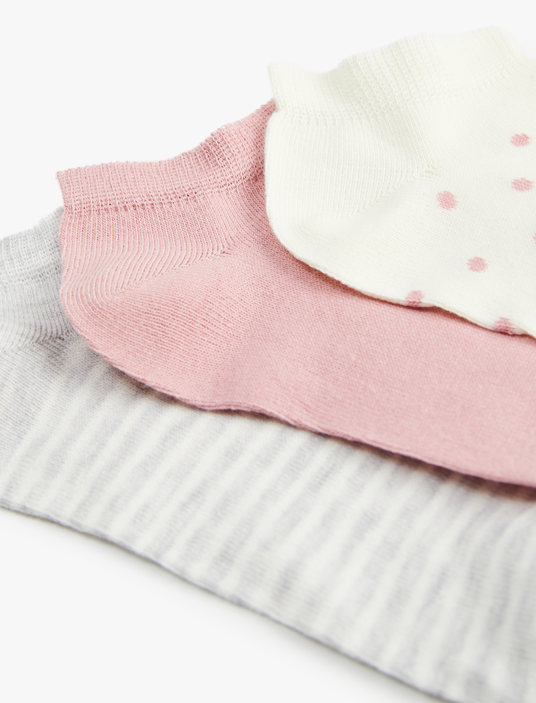  Kadın Çizgili 3'lü Patik Çorap Seti