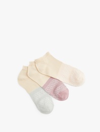 Desenli 3'lü Patik Çorap Seti