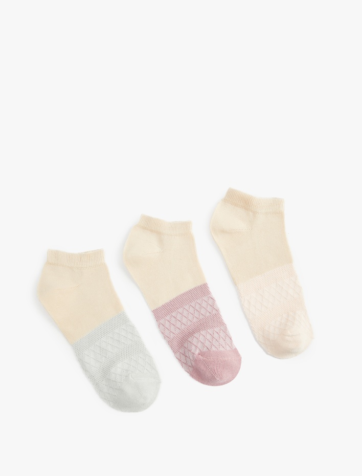 Kadın Desenli 3'lü Patik Çorap Seti